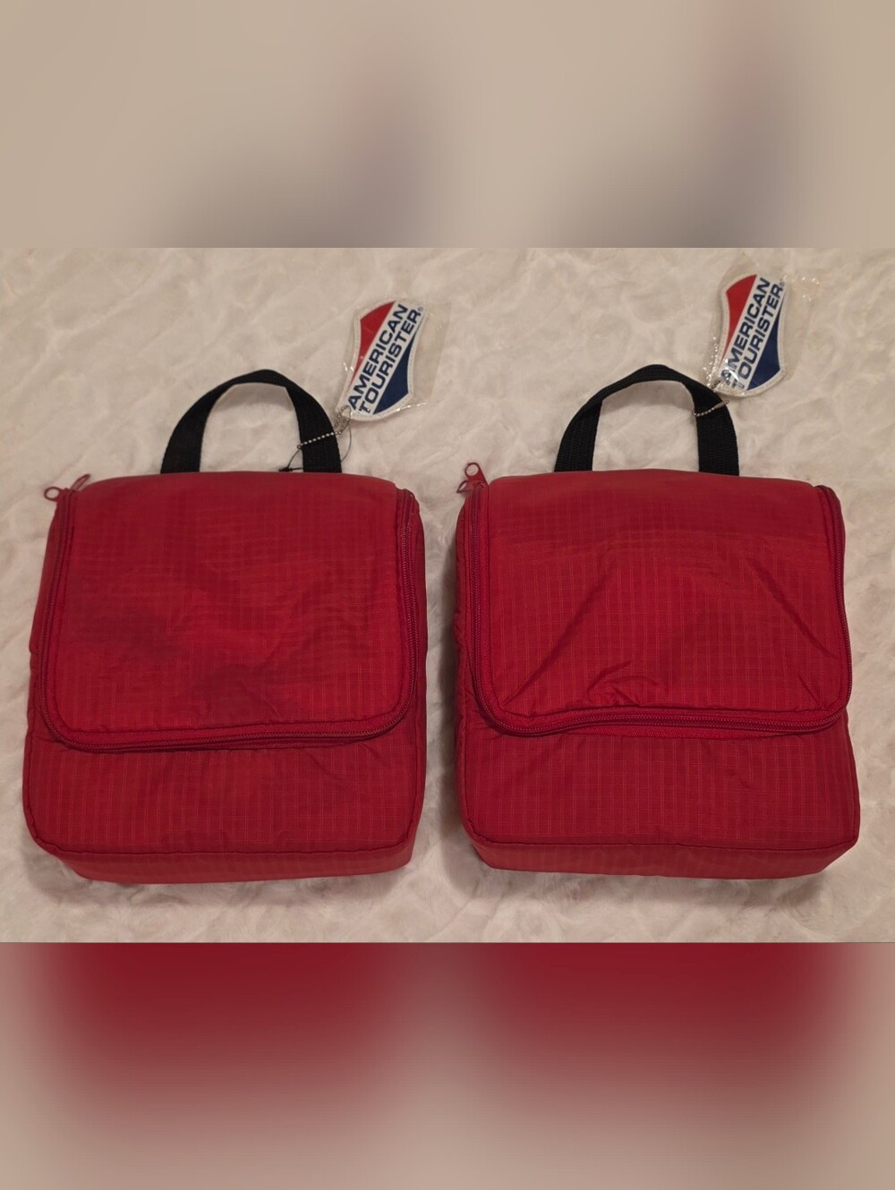 NWT Set of 2 Vintage Hanging American Tourister Toiletry Bags